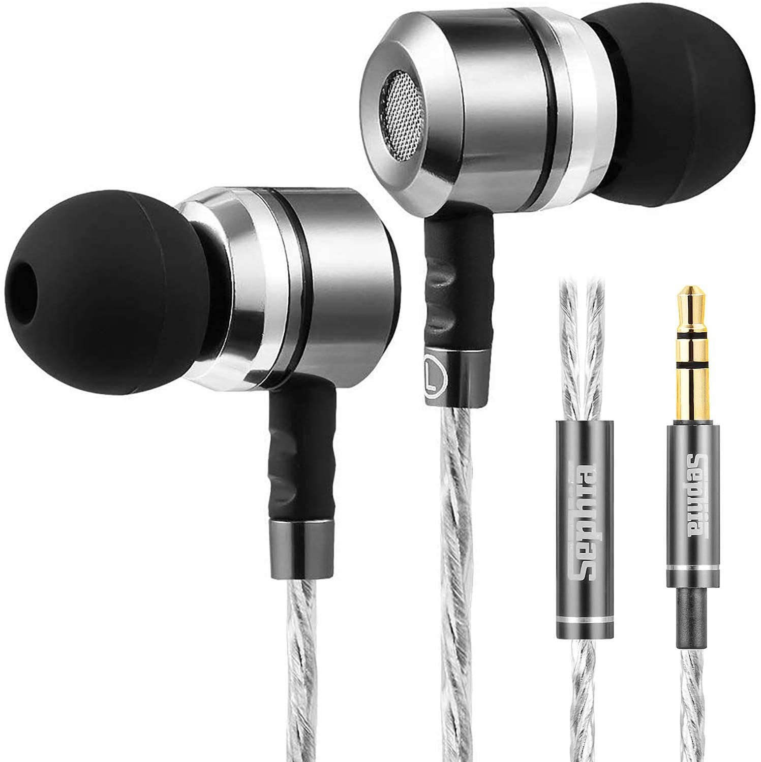sephia SP3060 Earbuds, Wired in-Ear Headphones with Tangle-Free Cord